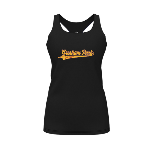 [CUS-DFW-RCBK-PER-BLK-FYS-LOGO2] Racerback Tank Top (Female Youth S, Black, Logo 2)