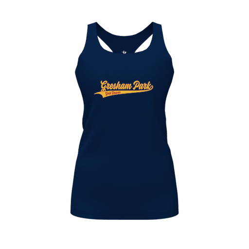 [CUS-DFW-RCBK-PER-NVY-FYS-LOGO2] Racerback Tank Top (Female Youth S, Navy, Logo 2)