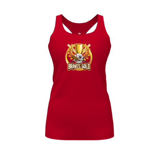 [FT0TRBRD-FYS-LOGO1] Decker Racerback Tank Top (Female Youth S, Red, Logo 1)