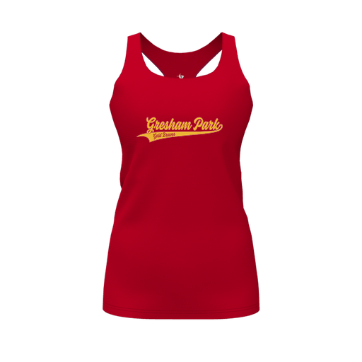 [CUS-DFW-RCBK-PER-RED-FYS-LOGO2] Racerback Tank Top (Female Youth S, Red, Logo 2)