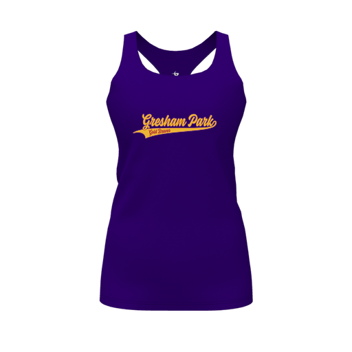 [FT0TRBPP-FYS-LOGO2] Decker Racerback Tank Top (Female Youth S, Purple, Logo 2)