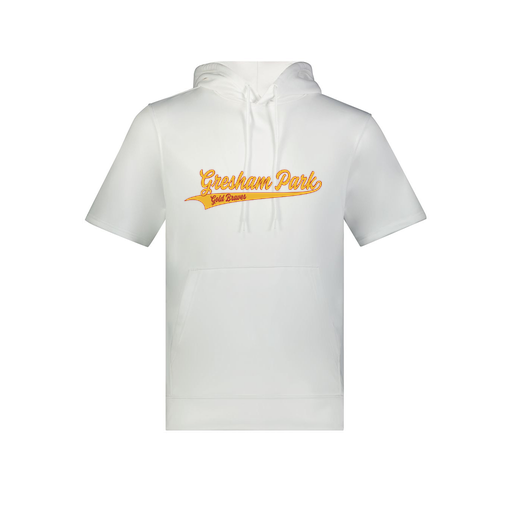 [6871.005.S-LOGO2] Men's Dri Fit Short Sleeve Hoodie (Adult S, White, Logo 2)