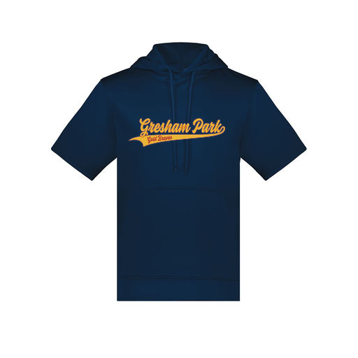 [6871.065.S-LOGO2] Men's Dri Fit Short Sleeve Hoodie (Adult S, Navy, Logo 2)