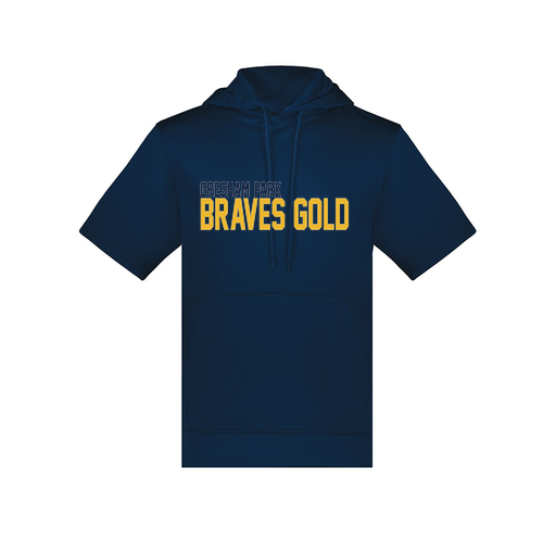 [6871.065.S-LOGO3] Men's Dri Fit Short Sleeve Hoodie (Adult S, Navy, Logo 3)