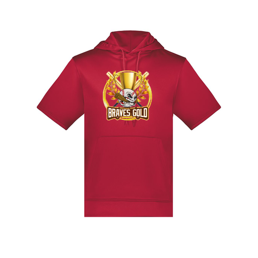 [6871.083.S-LOGO1] Men's Dri Fit Short Sleeve Hoodie (Adult S, Red, Logo 1)