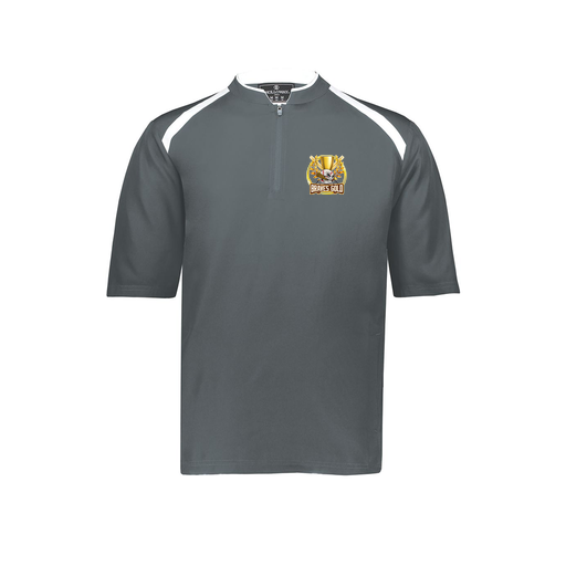[229581-AS-GRY-LOGO1] Men's Dugout Short Sleeve Pullover (Adult S, Gray, Logo 1)