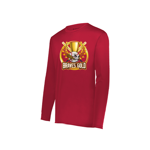 [222822.083.XS-LOGO1] Men's LS Smooth Sport Shirt (Adult XS, Red, Logo 1)
