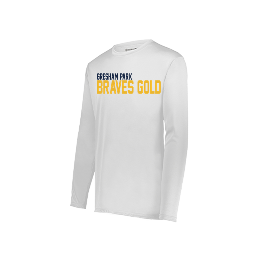 [222823.005.S-LOGO3] Youth LS Smooth Sport Shirt (Youth S, White, Logo 3)
