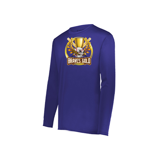 [222823.747.S-LOGO1] Youth LS Smooth Sport Shirt (Youth S, Purple, Logo 1)