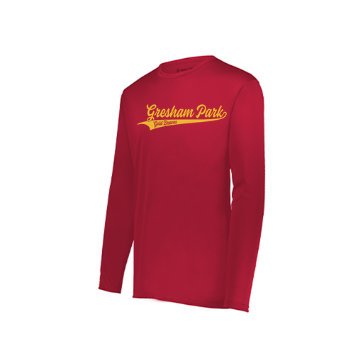 [222823.083.S-LOGO2] Youth LS Smooth Sport Shirt (Youth S, Red, Logo 2)