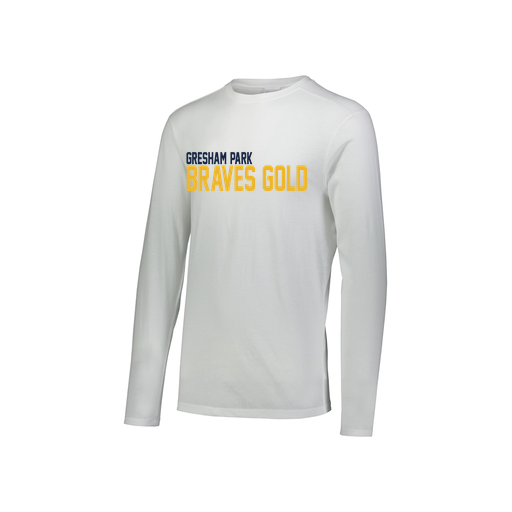 [3076.005.S-LOGO3] Youth LS Ultra-blend T-Shirt (Youth S, White, Logo 3)
