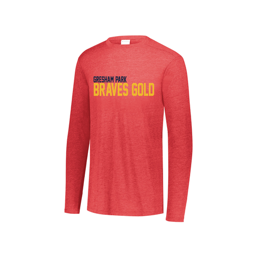 [3076.V96.S-LOGO3] Youth LS Ultra-blend T-Shirt (Youth S, Red, Logo 3)