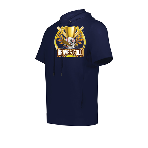 [222605.065.S-LOGO1] YOUTH VENTURA SOFT KNIT SHORT SLEEVE HOODIE (Youth S, Navy, Logo 1)