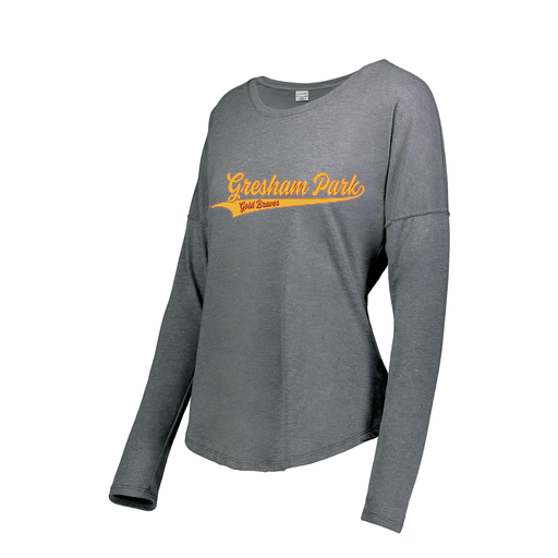 [FTLCUBGY-FAXS-LOGO2] Decker Women's Tri-Blend T-Shirt - Long Sleeve (Female Adult XS, Gray, Logo 2)